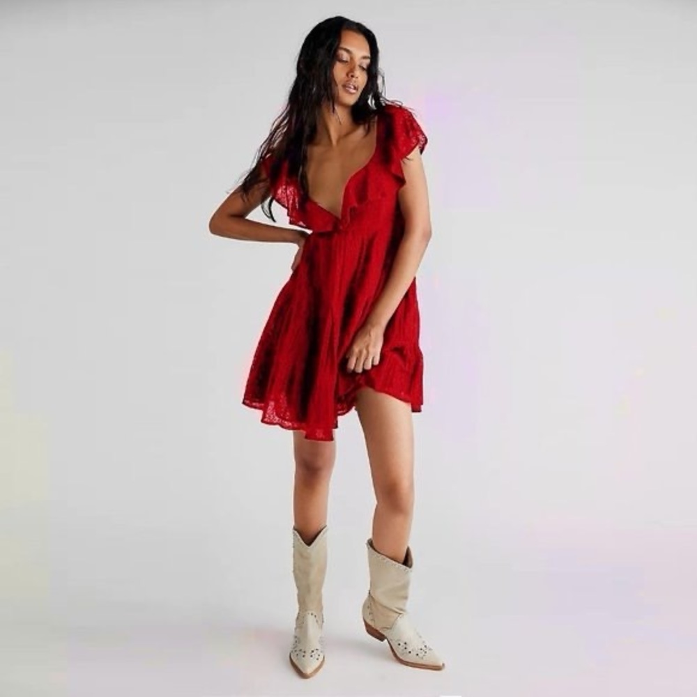NWOT - Never worn free people undone guava berry dress